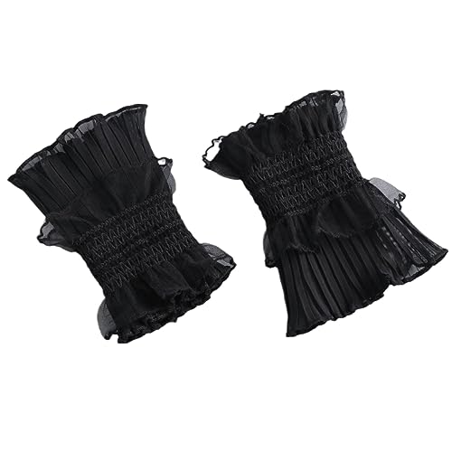 LoudSung falsche Ärmeln Handgelenk Manschetten Rüschen Florale geschichtete Spitze Manschette abnehmbare gefälschte Ärmeln elegant für Frauen Mädchen von LoudSung