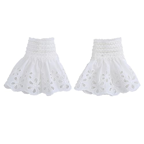 LoudSung falsche Ärmeln Handgelenk Manschetten Rüschen Florale geschichtete Spitze Manschette abnehmbare gefälschte Ärmeln elegant für Frauen Mädchen von LoudSung