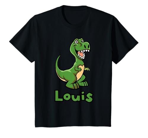 Dino Dinosaurier Name Louis Jungs Geschenk T-Shirt von Louis Dino Name Geschenk