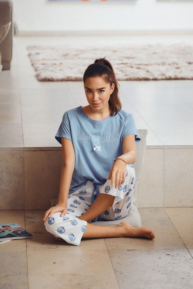 Louis & Louisa Capri-Pyjama Louis und Louisa Damen Capri-Pyjama "Lust auf Meer" von Louis & Louisa