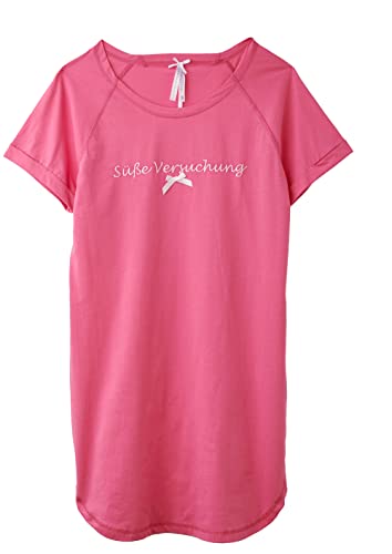 Louis & Louisa Damen Nachthemd Süße Versuchung pink Big Shirt Kurzarm (S) von Louis & Louisa