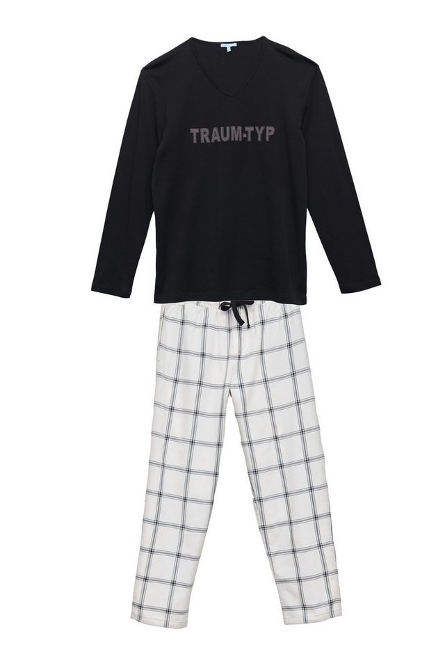 Louis & Louisa Pyjama Louis und Louisa Herren Pyjama "Traum-Typ" schwarz/flanell von Louis & Louisa