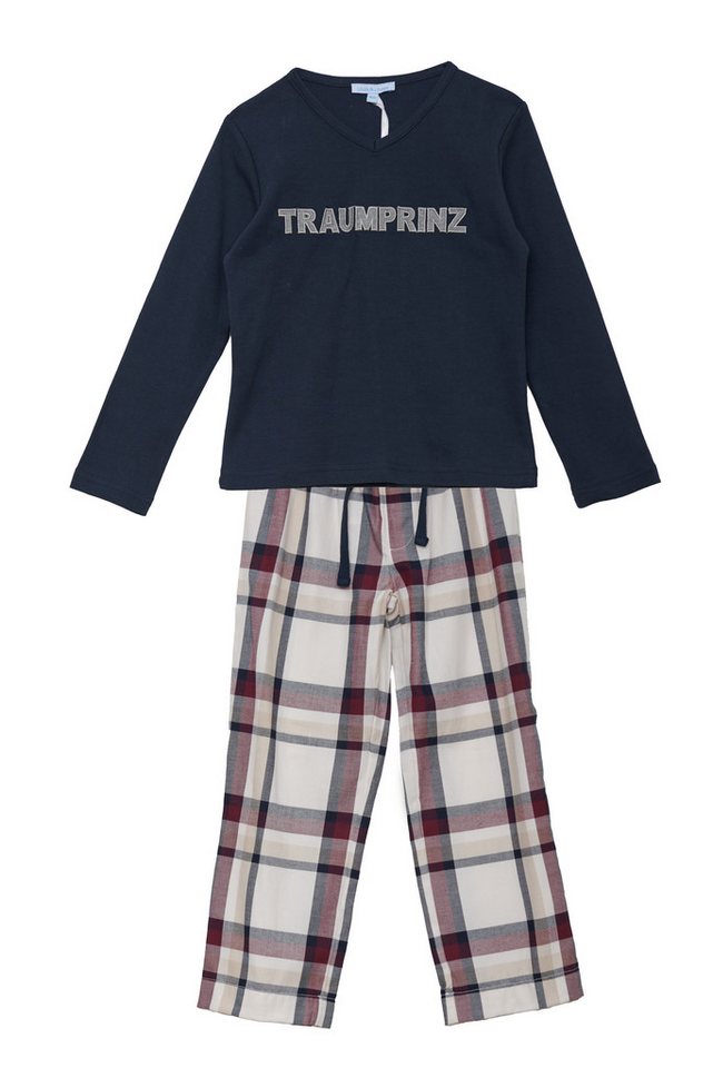 Louis & Louisa Pyjama Louis und Louisa Kinder Pyjama "Traumprinz" – blau, 100% Baumwolle von Louis & Louisa