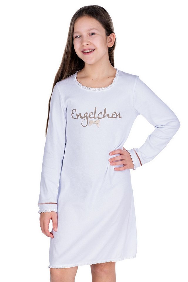 Louis & Louisa Pyjama Nachthemd Kinder - ENGELCHEN - weiß von Louis & Louisa