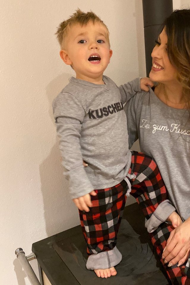 Louis & Louisa Pyjama Schlafanzug Kinder - KUSCHELBÄR - grau von Louis & Louisa