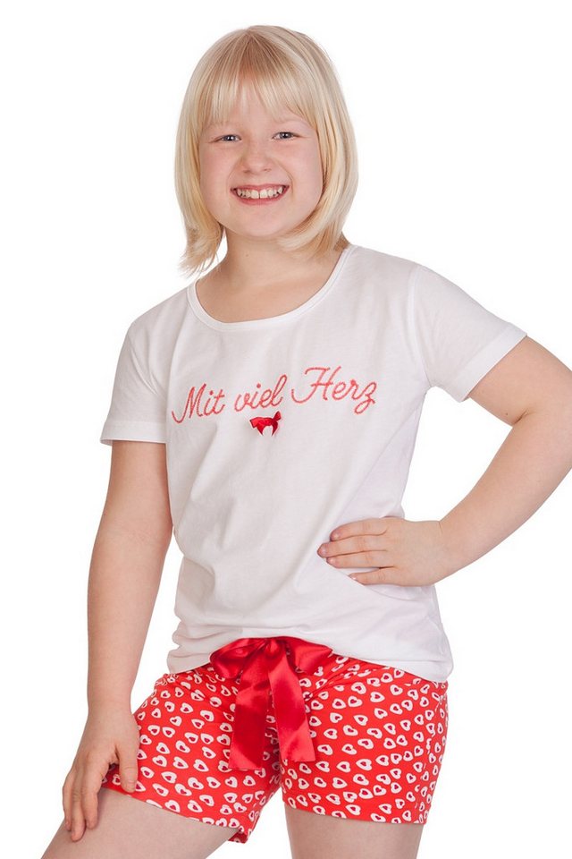 Louis & Louisa Pyjama Schlafanzug Kinder - MIT VIEL HERZ - apricot von Louis & Louisa