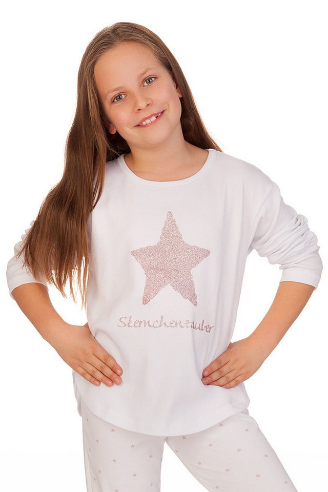 Louis & Louisa Pyjama Schlafanzug Kinder - STERNCHENZAUBER - weiß von Louis & Louisa