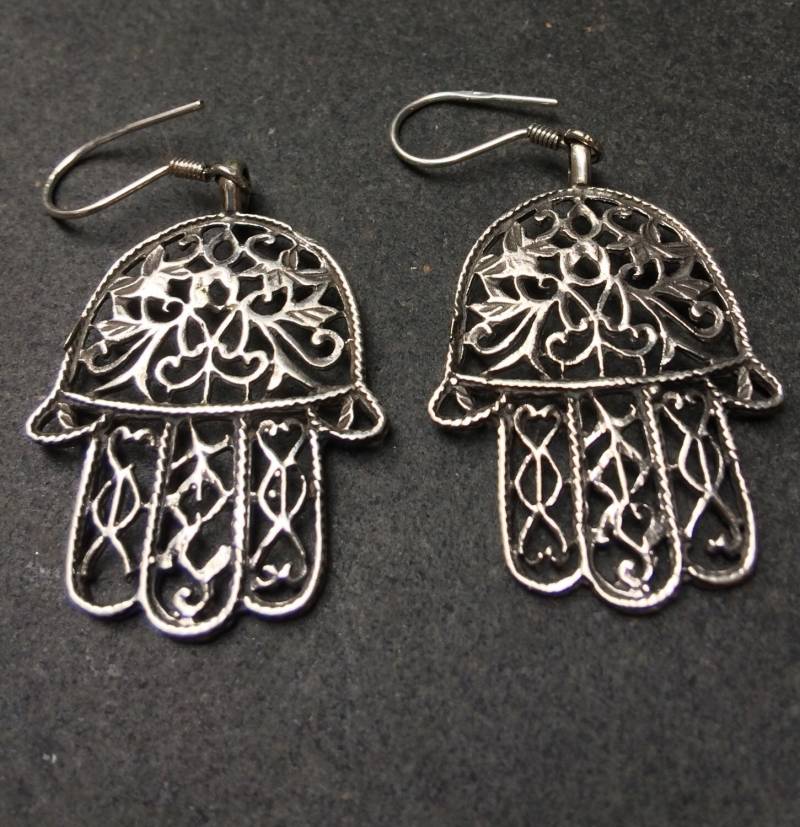 Hand Der Fatima-Ohrringe - Hamsa Handgefertigt in Kairo von LouisFarouk