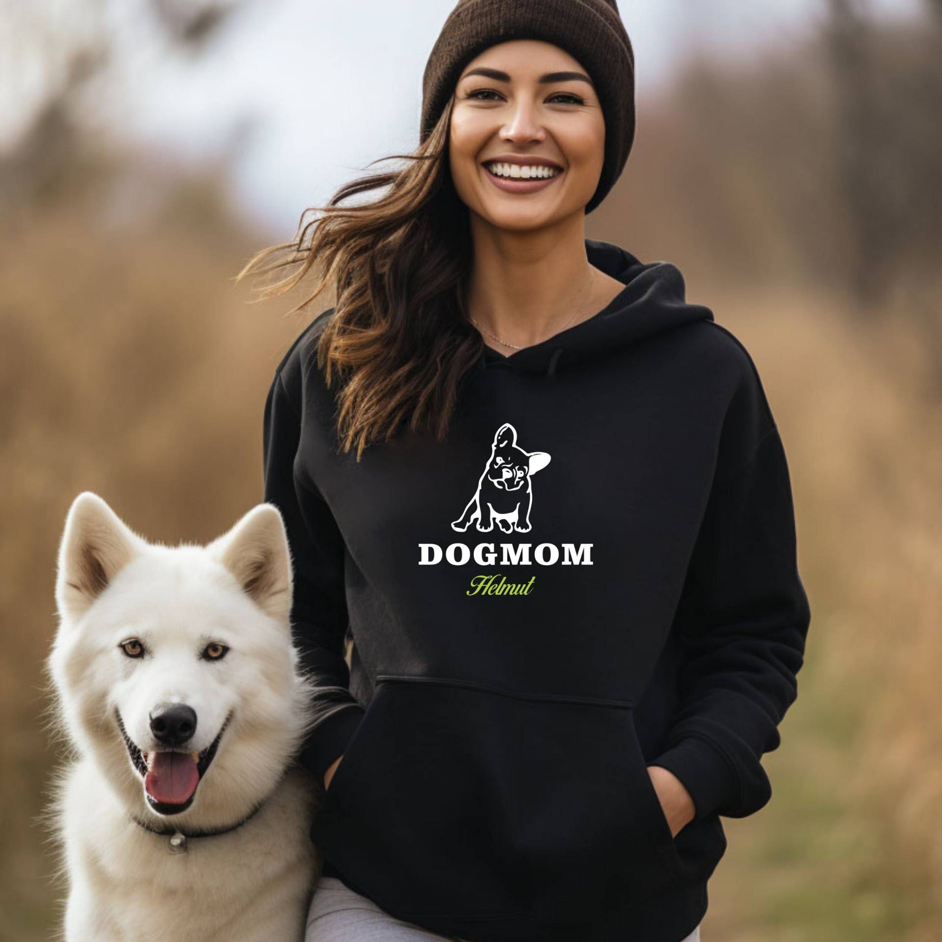 Dog Mom - Kapuzenpullover Hoodie/ Hundeliebe/ Hunde Mama von LouischensWunderwelt