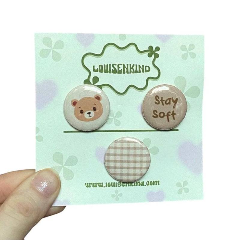 Kawaii Teddy Bear Pinback Buttons | Coquette Accessories Cute Button Pins Kawaii Teddy Bear Pinback Buttons | Coquette Accessories Cute Button Pins von Louisenkind