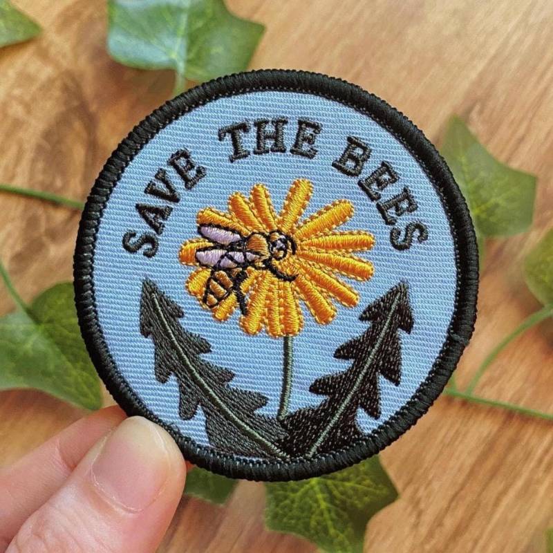 Vintage Save The Bees Iron On Patch | Floral Embroidery Transfer Pattern Cute Patches von Louisenkind