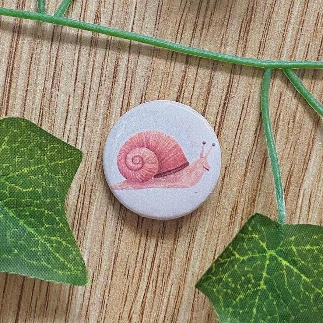 Vintage Snail Button Pin | 25 Mm 1" Pinback Buttons Cottagecore Jewelry von Louisenkind