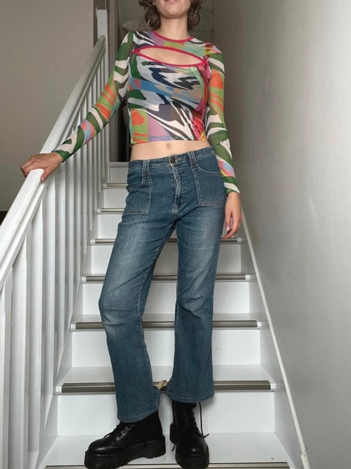 Gerade Vintage Jeans Denim Y2K 2000Er Jahre Mit Geradem Bein von LouisonStudio