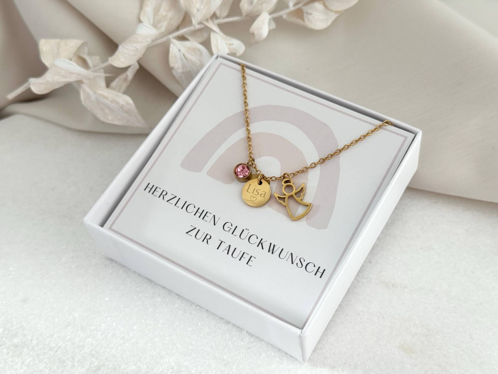 Halskette Schutzengel Anhänger | Kleiner Engel Taufkette |Edelstahl| Silber, 18K Gold, Rosé |Mutmacher| Glücksbringer|Geschenk Schulanfang von LoulousWithLove
