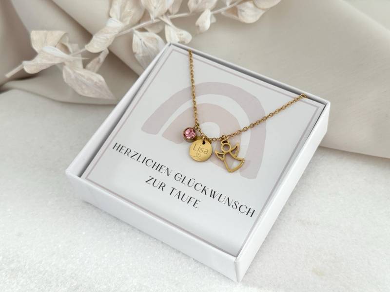 Halskette Schutzengel Anhänger | Kleiner Engel Taufkette |Edelstahl| Silber, 18K Gold, Rosé |Mutmacher| Glücksbringer|Geschenk Schulanfang von LoulousWithLove