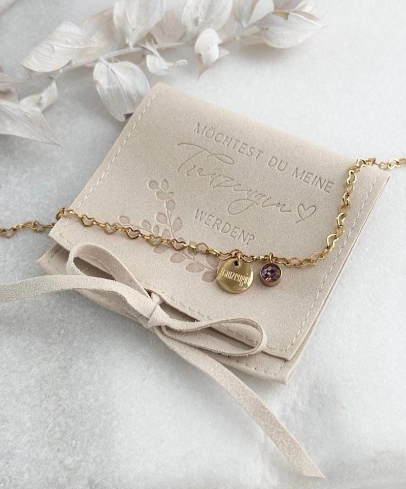 Herzarmband Mit Personalisiertem Gravurplättchen | Edelstahl, Gold, Rose, Silber |Brautjungfern, Trauzeugin, Braut, Mama, Beste Freundin von LoulousWithLove