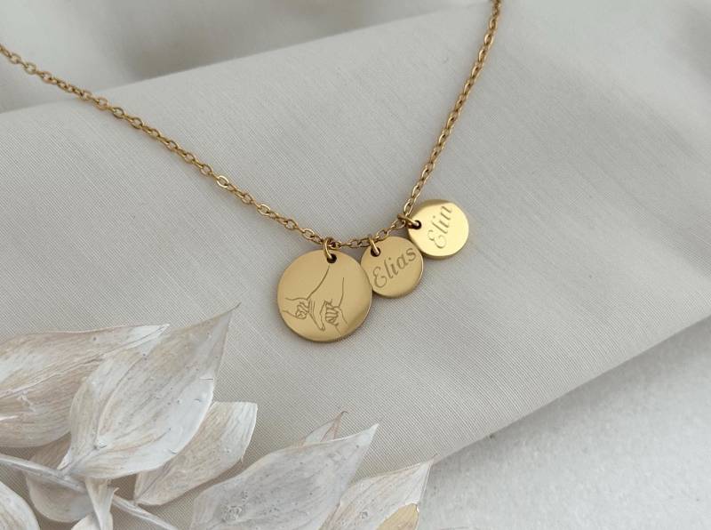 Personalisierte Halskette | Geburtsblumen Familienkette Edelstahl Silber, 18K Gold, Rosé| Geschenk von LoulousWithLove