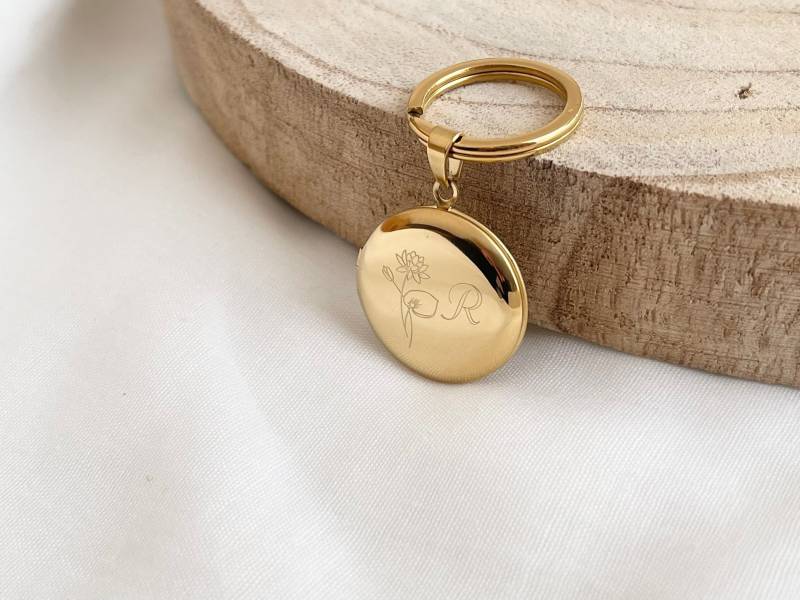 Personalisierter Schlüsselanhänger | Amulett Anhänger Medaillon Für Schlüssel Geschenk Weihnachten Edelstahl Key Chain von LoulousWithLove