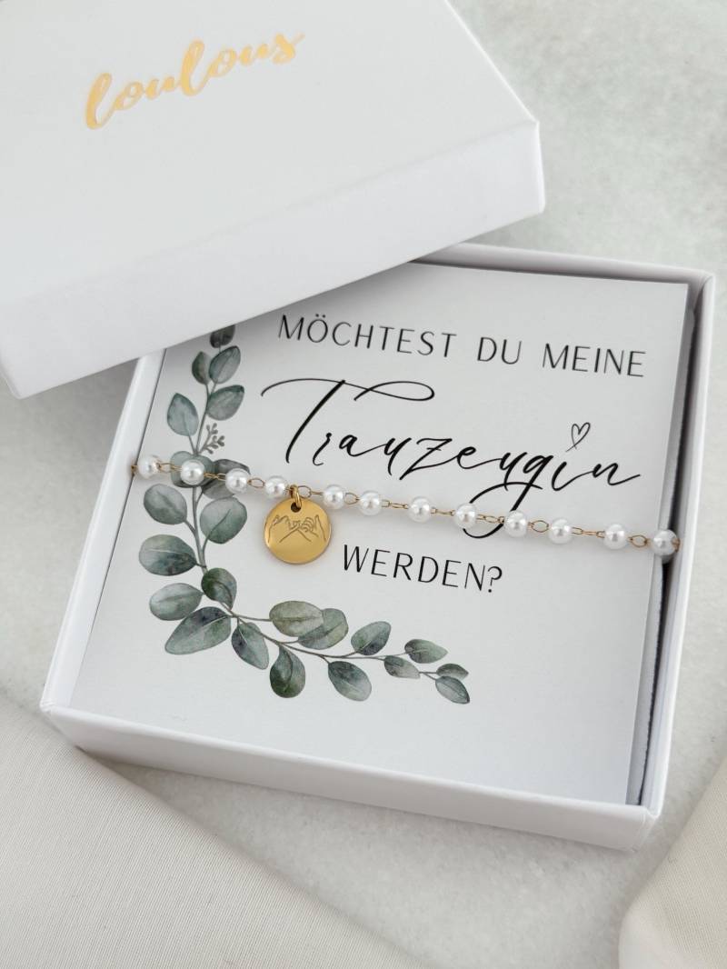 Personalisiertes Perlen Gravur Armband | Knotenarmband Edelstahl, Gold, Rose, Silber |Brautjungfer, Trauzeugin, Braut, Mama, Beste Freundin von LoulousWithLove