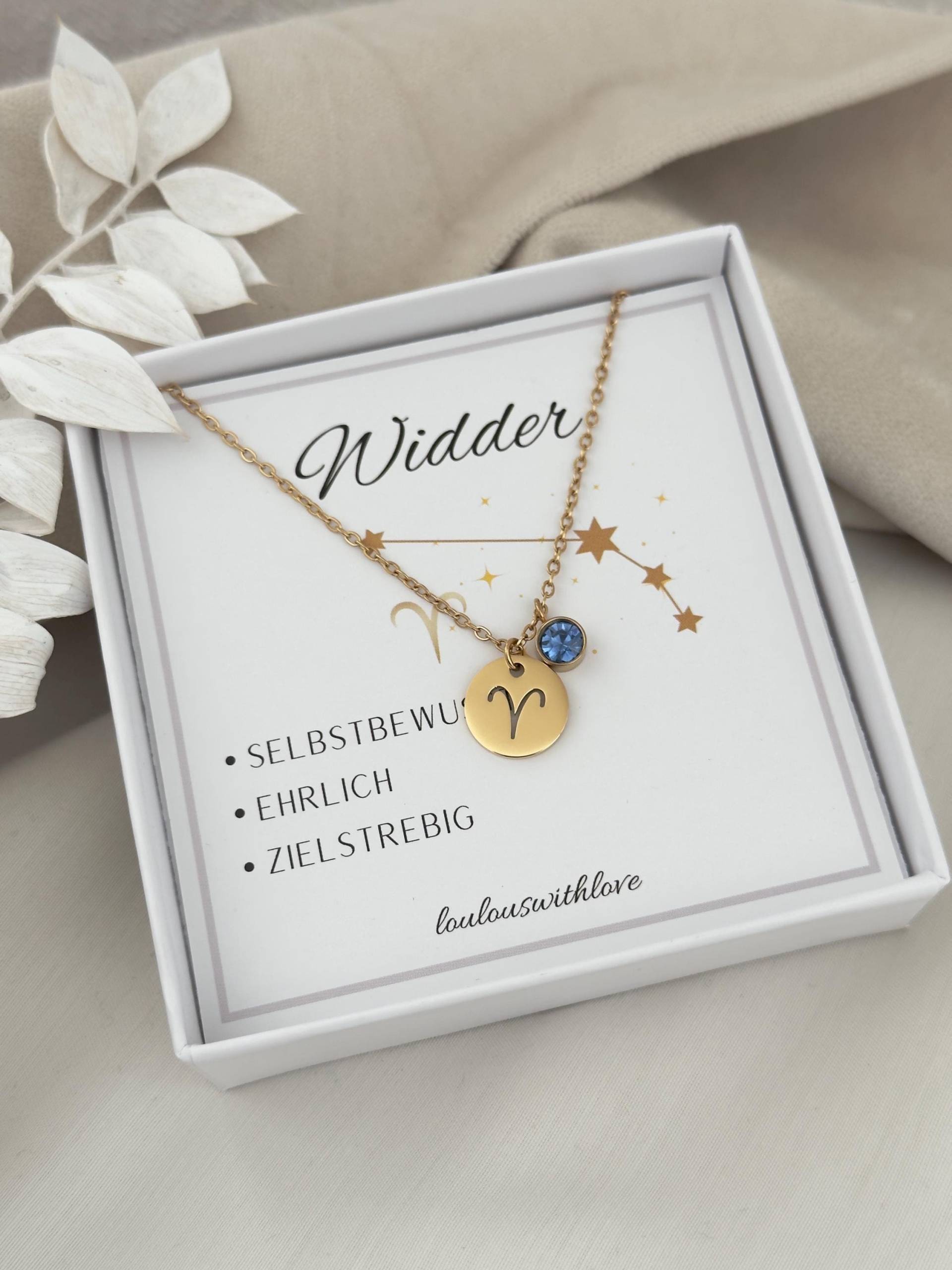 sternzeichenkette Mit Geburtsstein, Familienkette, Horoskop Kette, Edelstahl in 18K Gold, Silber Oder Rosé von LoulousWithLove