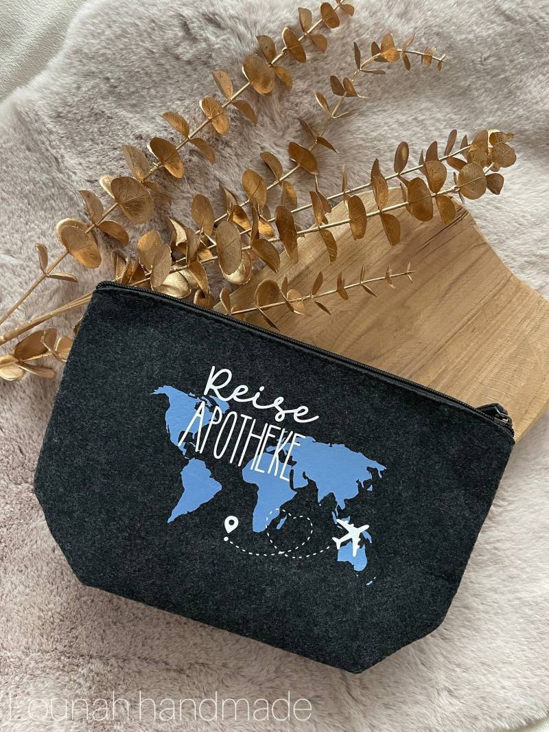 Filz Kosmetiktasche Reise Apotheke Filz Kosmetiktasche Reise Apotheke von LounahHandmade