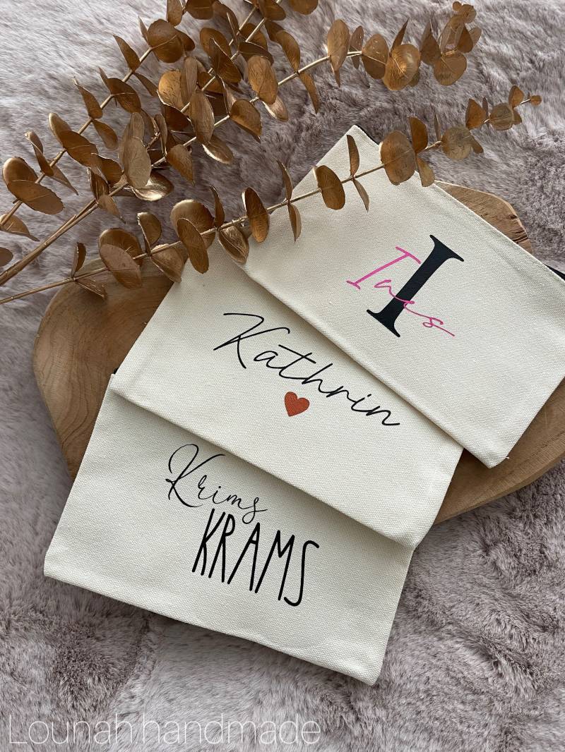 Kosmetiktasche Aus Stoff Personalisiert Kosmetiktasche Aus Stoff Personalisiert von LounahHandmade