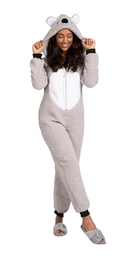 Loungeable Damen Jumpsuit Langer Overall Einteiler Koala Bärr 798062 Tier-Kostüm XL von Loungeable