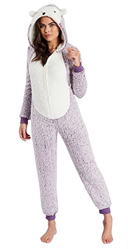 Loungeable Damen Jumpsuit Overall Einteiler Lilac Sherpa Hedgehog 791249 XL von Loungeable