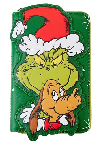 Loungefly Dr. Seuss Santa Grinch & Max Wallet Grinch, Grün , Einheitsgröße, Geldbörse von Loungefly