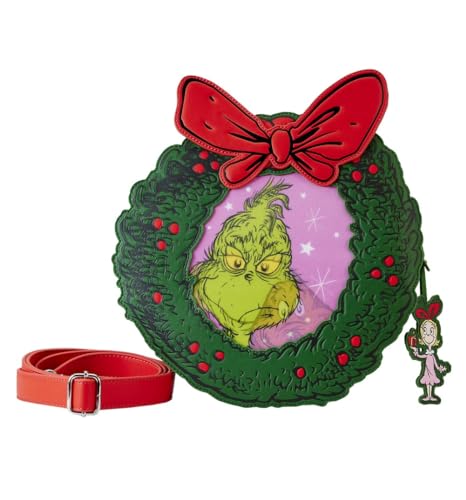 Loungefly Dr. Seuss' How the Grinch Stole Christmas! Wreath Crossbody Bag, Grün, Einheitsgröße von Loungefly