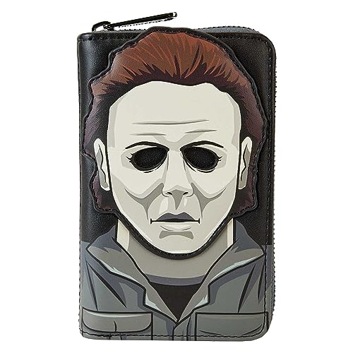 Halloween Michael Myers Mask Cosplay Zip Around Wallet, Schwarz, Einheitsgröße, Ziparound Bifold Wallet von Loungefly