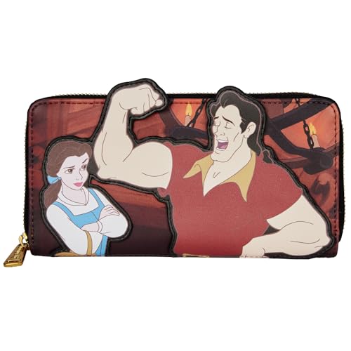 Loungefly Disney Villains Scene Gaston Ziparound Wallet, Mehrfarbig, Einheitsgröße, Disney Villains Scene Gaston Geldbörse mit umlaufendem Reißverschluss von Loungefly