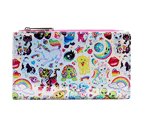 LOUNGEFLY Unisex Kinder Lisa Frank Geldbörse mit schillernder Klappe, Bunt von Loungefly