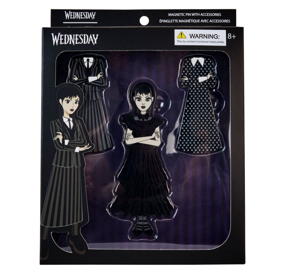 Loungefly Anstecknadel Wednesday by Loungefly Pin Ansteck-Pins 4er-Set Wednesday Addams Paper von Loungefly