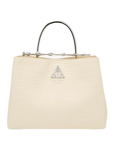 Loungefly BoxLunch Handtasche Harry Potter Heiligtümer des Todes Älterer Zauberstab, Baststruktur, cremefarben von Loungefly