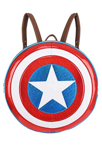 Loungefly Captain America Shield Rucksack - The First Avenger Fashion Cosplay Tasche für Helden, Mehrfarbig, Standard von Loungefly