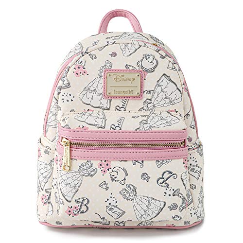Loungefly Disney Beauty and the Beast Belle All Over Print Womens Double Strap Shoulder Bag Purse von Loungefly