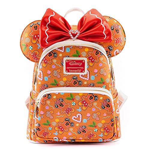 Loungefly Disney Christmas Gingerbread AOP Womens Double Strap Shoulder Bag Purse with Ears Headband von Loungefly