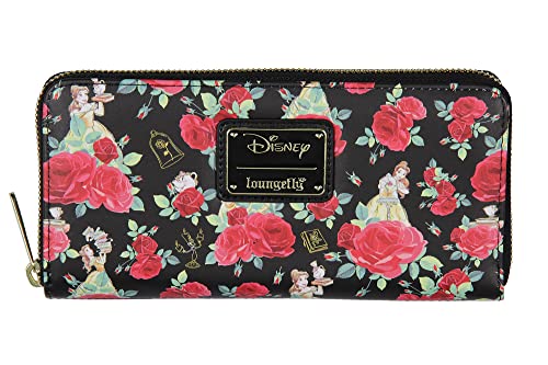 Loungefly Disney Die Schöne und das Biest Belle Roses Geldbörse mit Reißverschluss, Schwarz, Einheitsgröße Loungefly Disney Die Schöne und das Biest Belle Roses Geldbörse mit Reißverschluss, Schwarz, Einheitsgröße von Loungefly