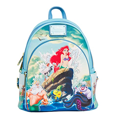 Loungefly Disney Die kleine Meerjungfrau Arielle Szene Damen Doppelriemen Schultertasche Geldbörse, Blau, Medium von Loungefly
