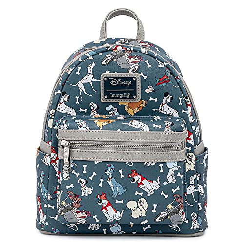 Loungefly Disney Dogs Mini-Backpack Handbag All Over Print Lady Tramp Dalmatians von Loungefly