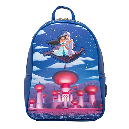 Loungefly Disney Glow in the Dark Aladdin and Jasmine Magic Carpet Ride Women's Double Strap Shoulder Bag Purse von Loungefly