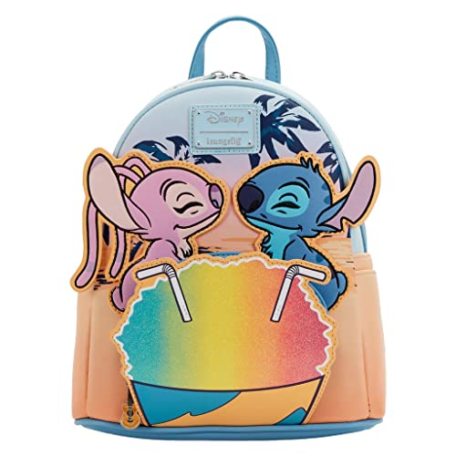 Loungefly Disney Lilo and Stitch Damen-Schultertasche mit Doppelriemen, Motiv: Schneekegel, Mehrfarbig/Meereswellen (Ocean Tides), Einheitsgröße, Wdbk2386 von Loungefly