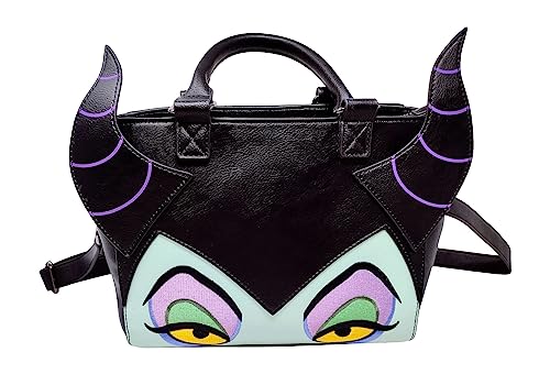 Loungefly Disney Maleficent Dornröschen Crossbody Satchel Handtasche Geldbörse, Schwarz, Large von Loungefly