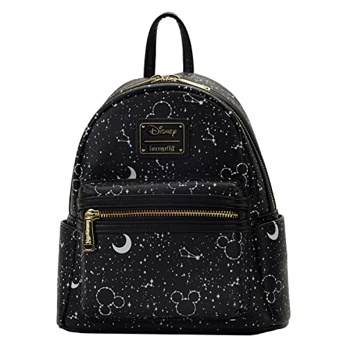 Loungefly Disney Mickey Constellation All Over Print Glow in the Dark Double Strap Schultertasche Purse, Schwarz von Loungefly