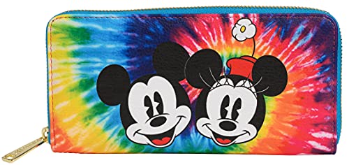 Loungefly Disney Mickey Minnie Mouse Tie Dye Wallet Zip Around Clutch von Loungefly