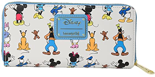 Loungefly Disney Mickey Mouse Friends Forward and Backward Mini Backpack Wallet, blau von Loungefly