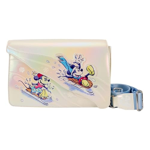 Loungefly Disney Mickey and Friends Winter Wonderland Crossbody Bag, Mehrfarbig/Meereswellen (Ocean Tides), Einheitsgröße von Loungefly