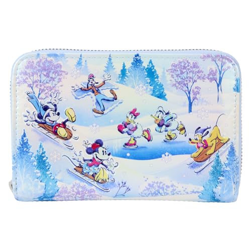 Loungefly Disney Mickey and Friends Winter Wonderland Geldbörse mit umlaufendem Reißverschluss von Loungefly