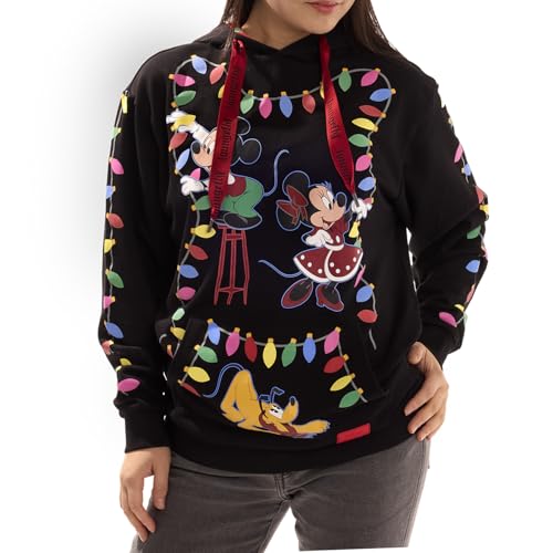Loungefly Disney Mickey's Light Up Decorations Kapuzen-Sweatshirt, Größe L von Loungefly